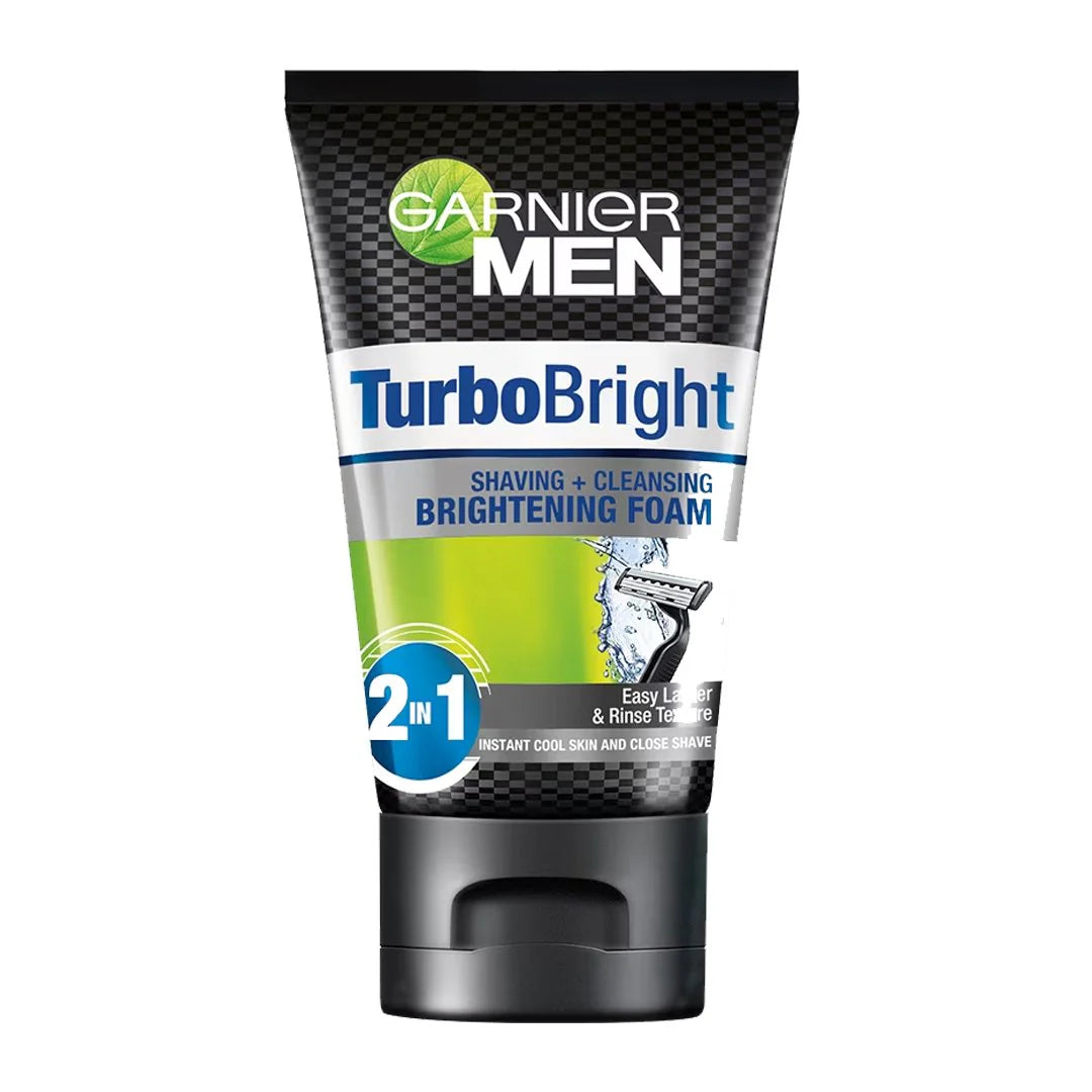 Garnier Men Turbo Bright 2-In-1 Brightening Foam, 100 ml