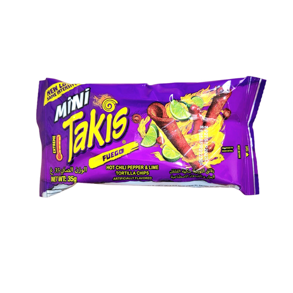 Takis Mini Hot Chilli Pepper & Lime Tortilla Chips, 35 g