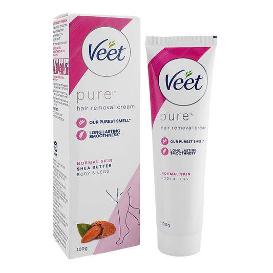 Veet Pure Hair Removal Cream for Normal Skin Body & Legs with Shea Butter, 100 g