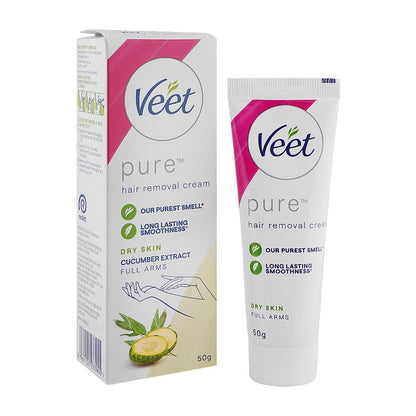 Veet Pure Hair Removal Cream for Dry Skin with Cucumber Extract for Full Arms, 50 g