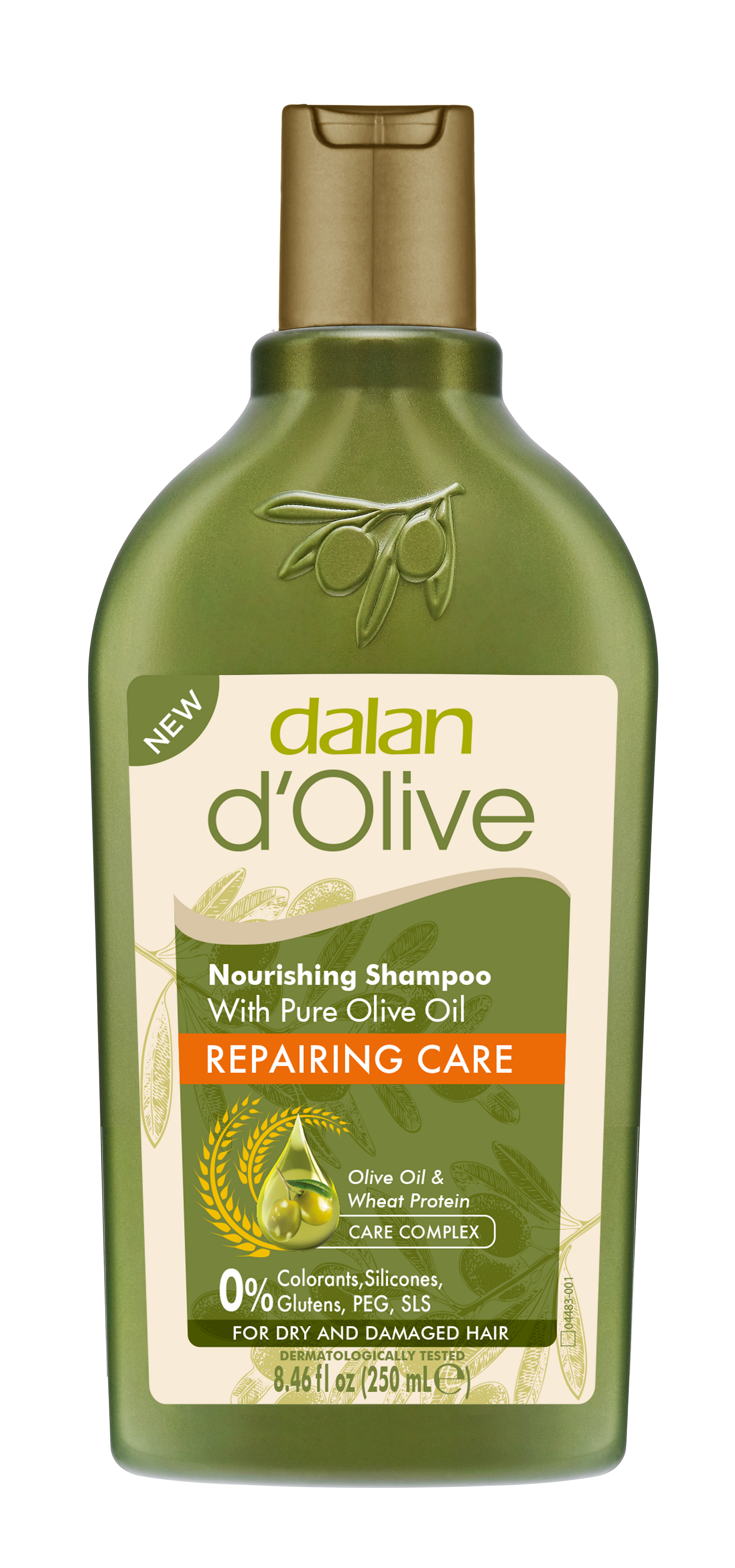 Dalan d'Olive Pure Olive Oil & Wheat Protein Care Complex Nourishing & Repairing Care Shampoo, 250 ml