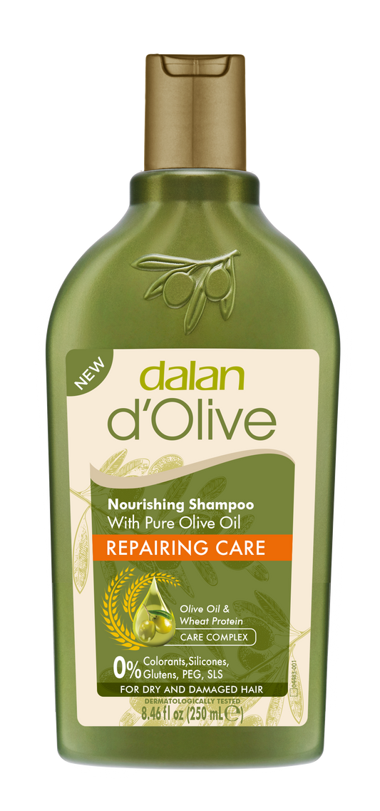 Dalan d'Olive Pure Olive Oil & Wheat Protein Care Complex Nourishing & Repairing Care Shampoo, 250 ml