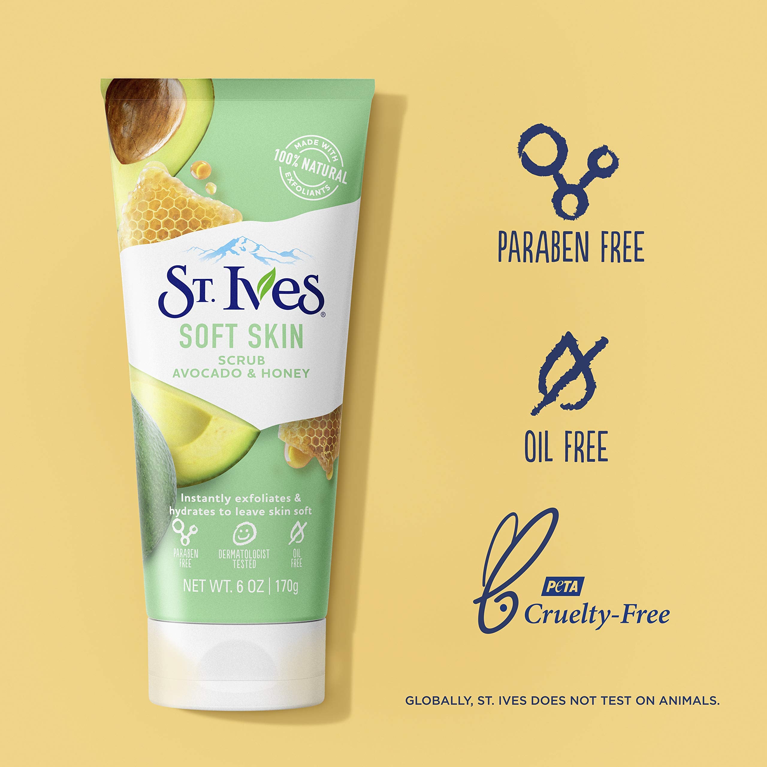 St. Ives Soft Skin Avocado & Honey Scrub, 170 ml