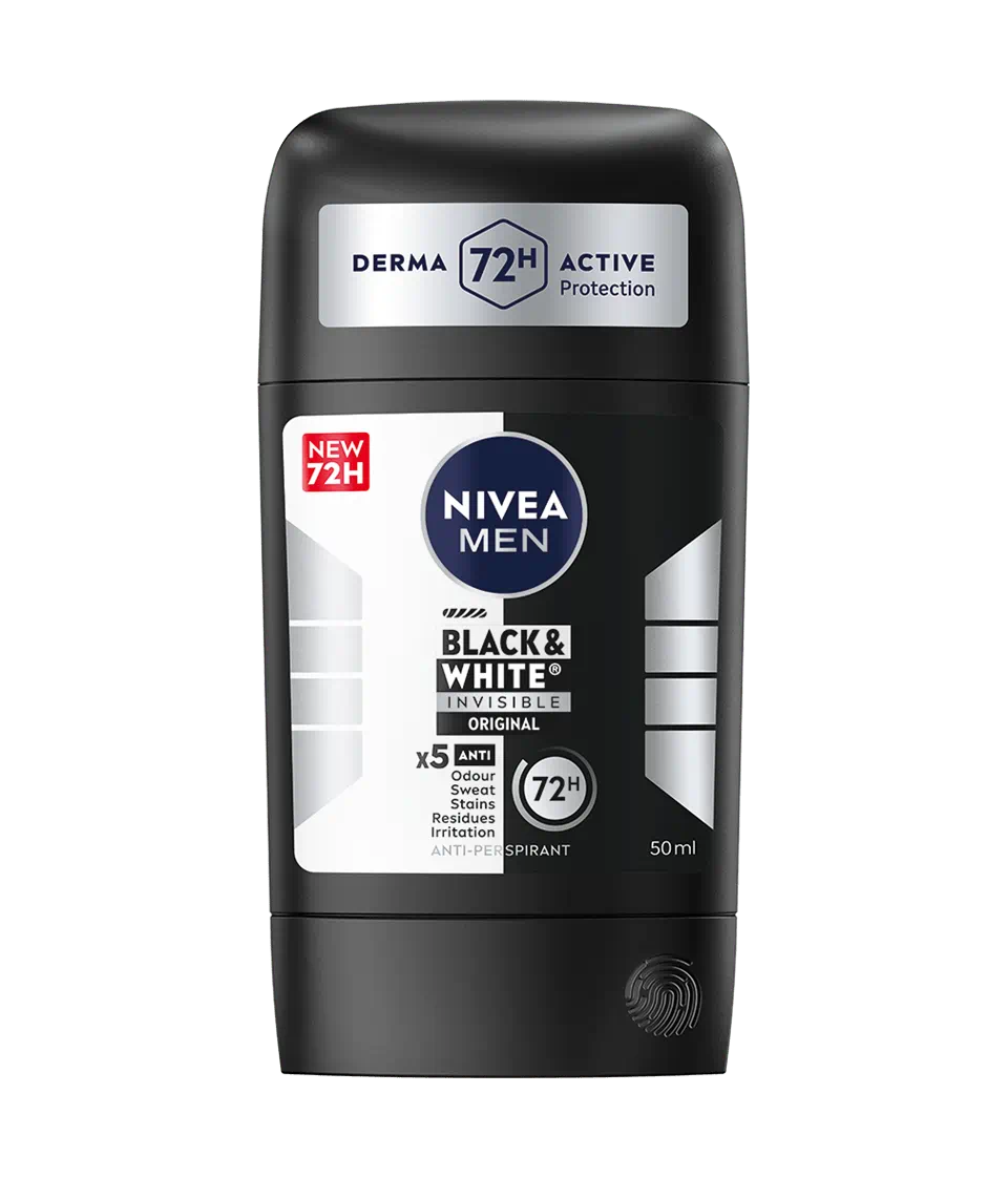 Nivea Men Black & White Invisible Deodorant Stick, 50ml