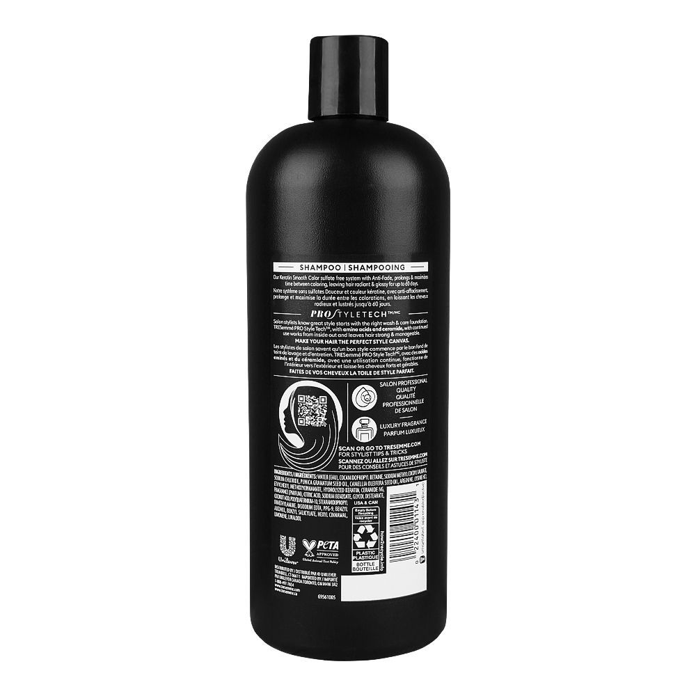 TRESemmé Pro-Style-Tech Keratin Smooth Color Anti-Fade Shampoo, 828 ml