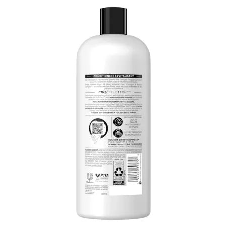 Tresemme Pro-Style-Tech 24h Volumizing + Collagen And Peptide Complex Conditioner For Fine Hair, 828 ml