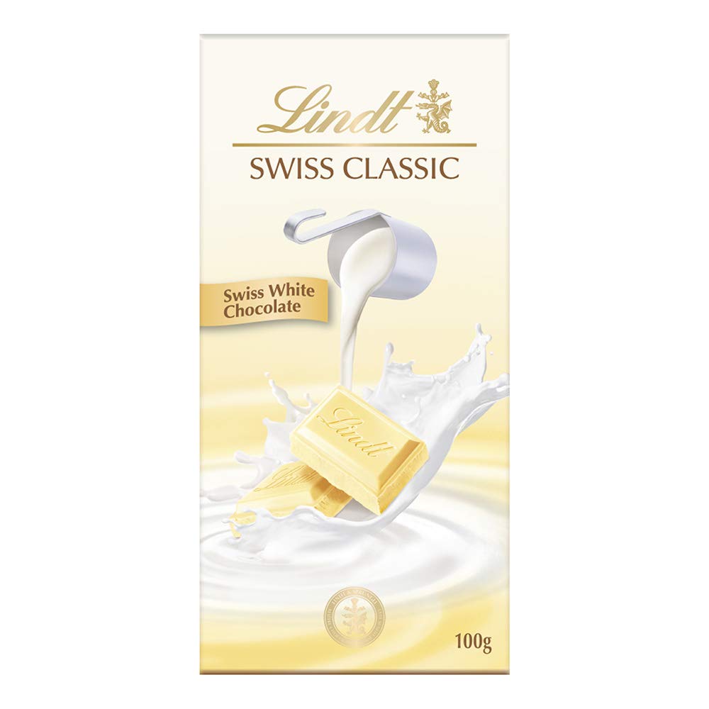 Lindt Swiss Classic White Chocolate Bar, 100g