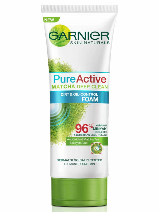 Garnier Pure Active Matcha Deep Clean Facial Foam, 100 ml