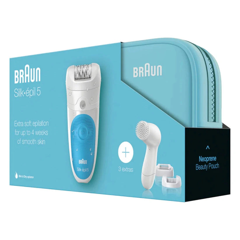 Braun Silképil 5 epilator packaging with blue and white design