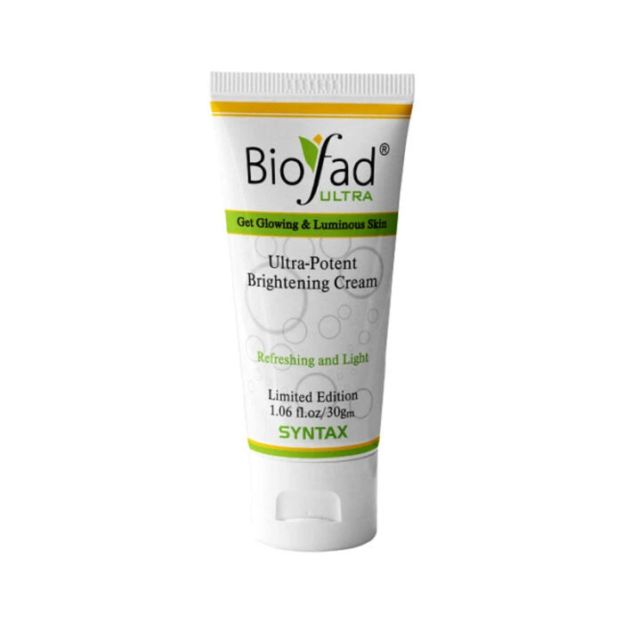 Biofad Ultra Potent Brightening Cream tube on a white background