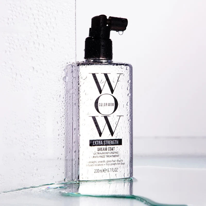 Bottle of WOW Extra Strength hair treatment on a white background