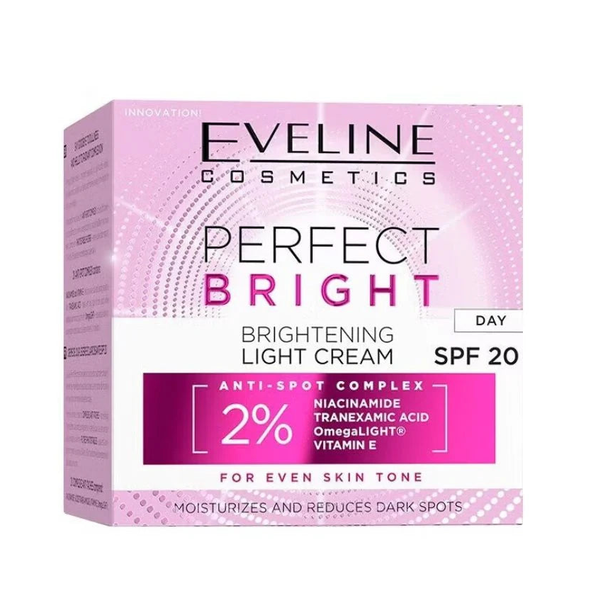 Eveline Cosmetics Perfect Bright Day Cream packaging on a white background