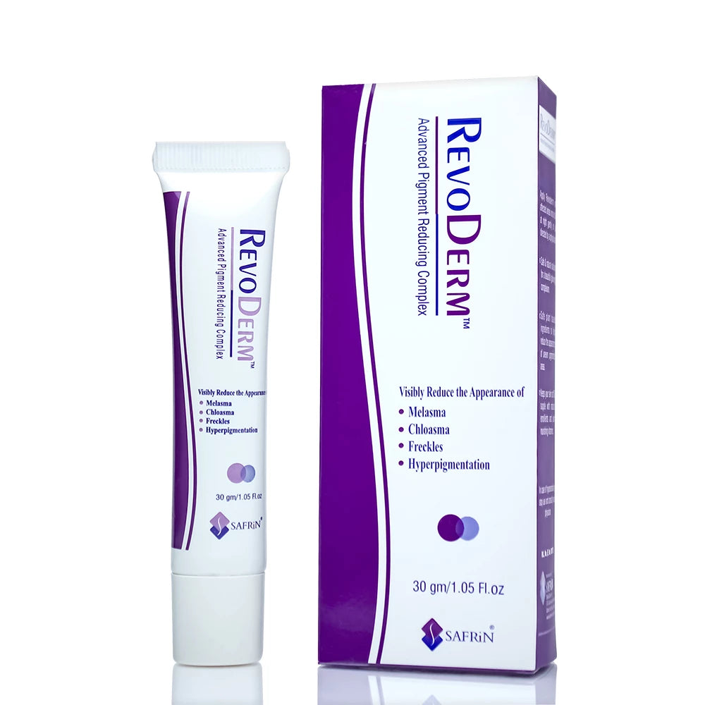 RevoDerma cream tube and packaging on a white background