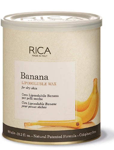 Rica Banana liposoluble wax canister on a white background