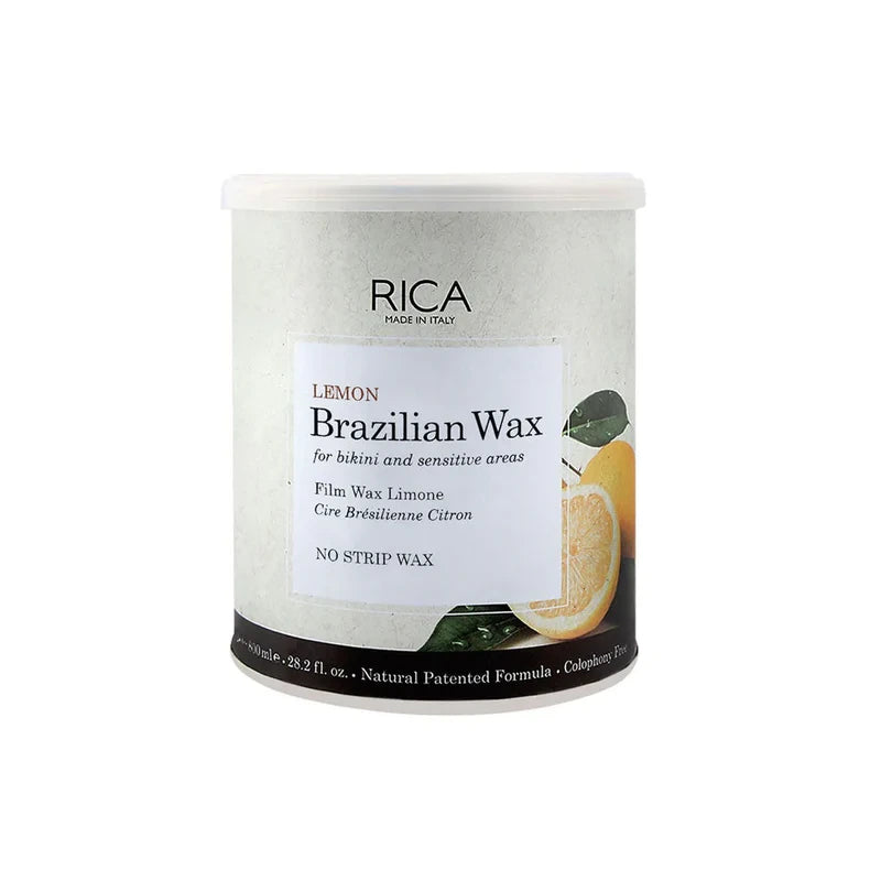 Rica Lemon Brazilian Wax container on a white background