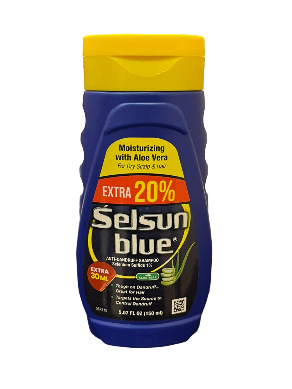 Selsun Blue shampoo bottle with yellow cap 