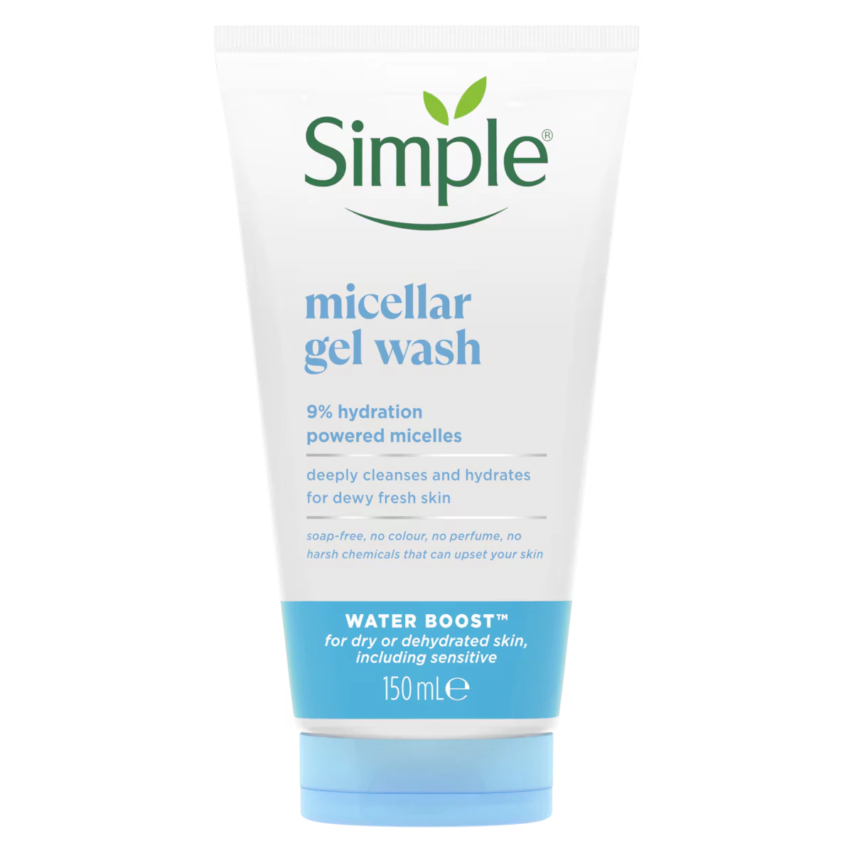 Simple micellar gel wash tube on a white background