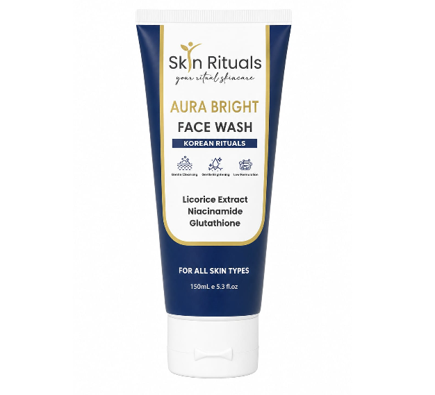 Tube of Skin Rituals Aura Bright Face Wash on a white background