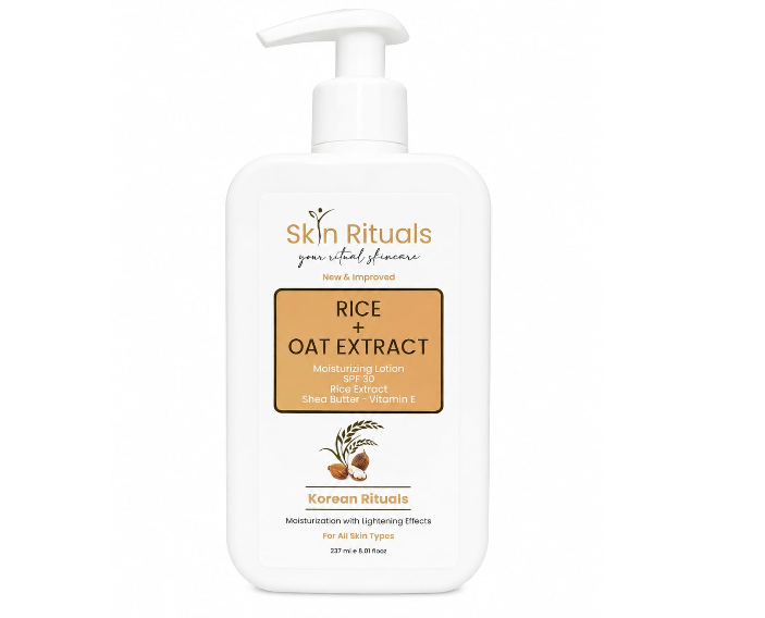 Skincare bottle with 'Skin Rituals' branding on a white background