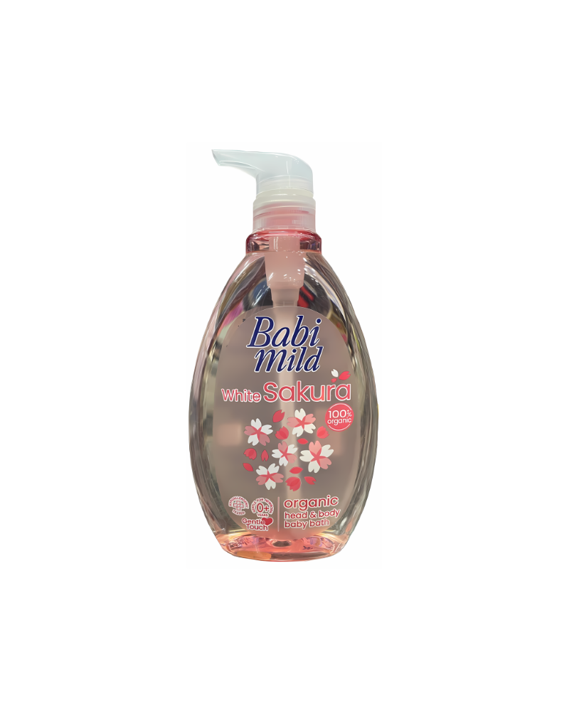Babi Mild White Sakura Organic Baby Bath, 400 ml