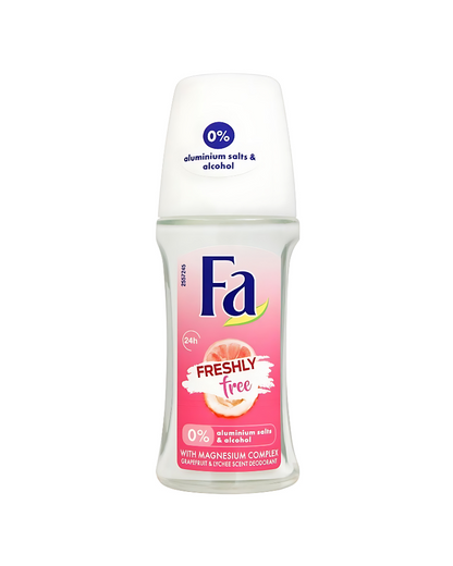 Fa 24h Freshly Free Grapefruit & Lychee Scent Deodorant Roll On For Women, 50 ml