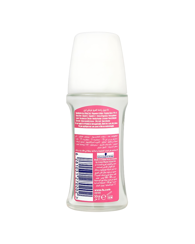 Fa 24h Freshly Free Grapefruit & Lychee Scent Deodorant Roll On For Women, 50 ml