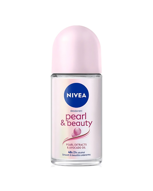 Nivea Pearl and Beauty 48h Smooth & Beautiful Underarms With Pearl Extracts & Avocado Oil For Women Deodorant Roll On, 50 ml