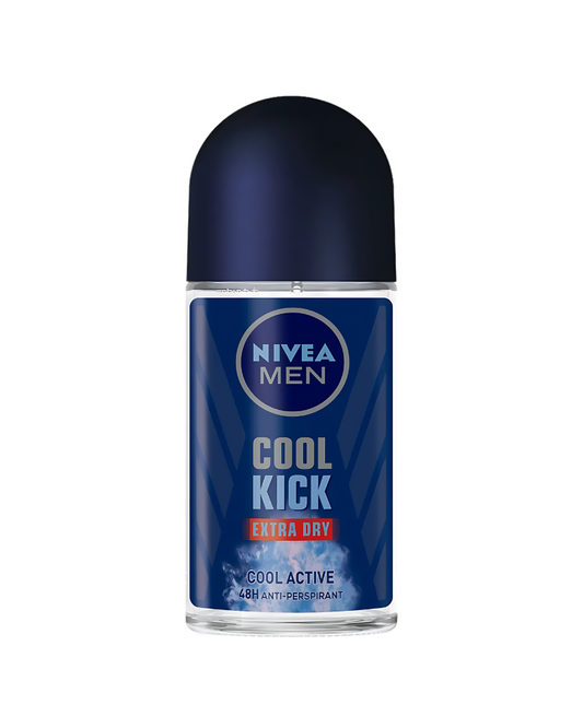 Nivea Men Cool Kick Extra Dry Cool Active 48h Anti-Perspirant Deodorant Roll-On, 50 ml