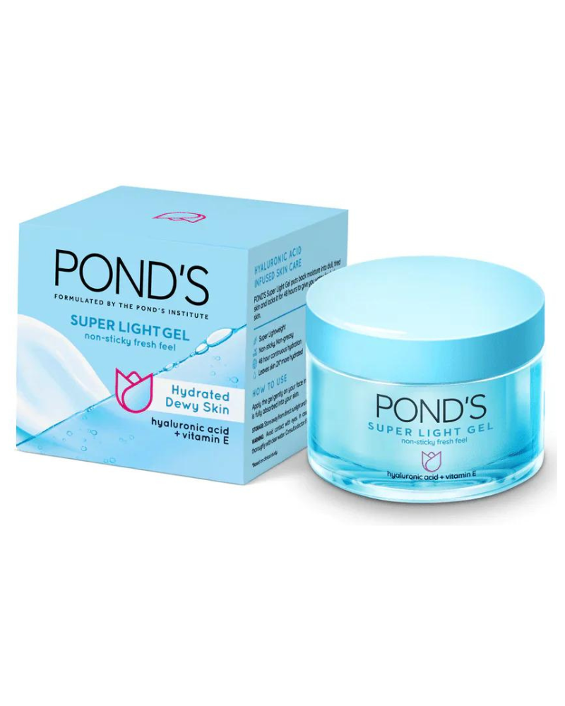 Pond's Super Light Gel Non-Sticky Fresh Feel With Hyaluronic Acid & Vitamin E, 50 g