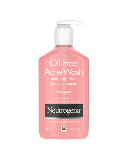 Neutrogena Oil-Free Salicylic Acid Acne Wash Pink Grapefruit Pore Cleansing Facial Cleanser