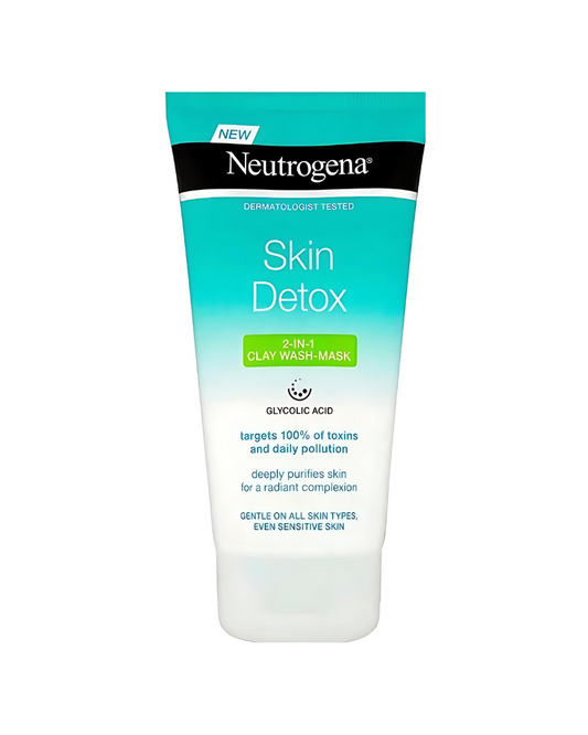 Neutrogena Skin Detox 2-in-1 Clay Wash-Mask With Glycolic Acid, 150 ml