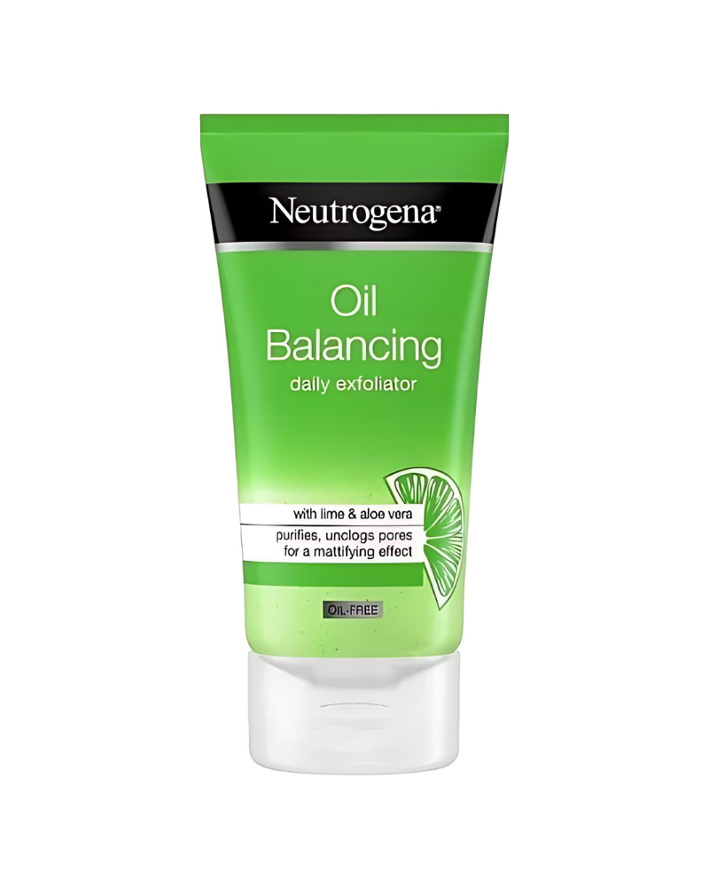 Neutrogena Oil Balancing Daily Exfoliator Oi;-Free With Lime & Aloe Vera For Oily Skin, 150 ml