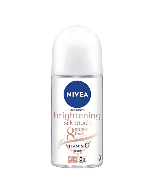 Nivea Brightening Silk Touch 8 Super Food Vitamin C Kaolin Deodorant Roll-On, 50 ml