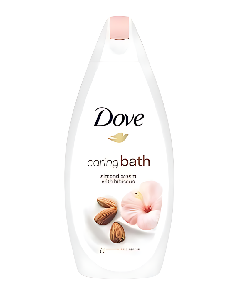 Dove Caring Bath Almond Cream With Hibiscus Body Wash, 500 ml