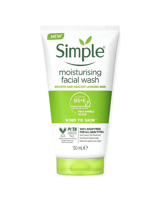 Simple Kind to Skin Moisturizing Facial Wash For Smooth & Healthy Looking Skin, 150 ml