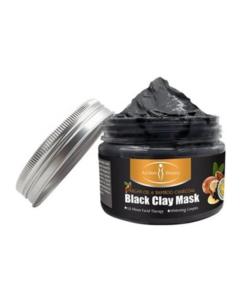 Aichun Beauty Argan Oil & Bamboo Charcoal Black Clay Mask, 150 ml