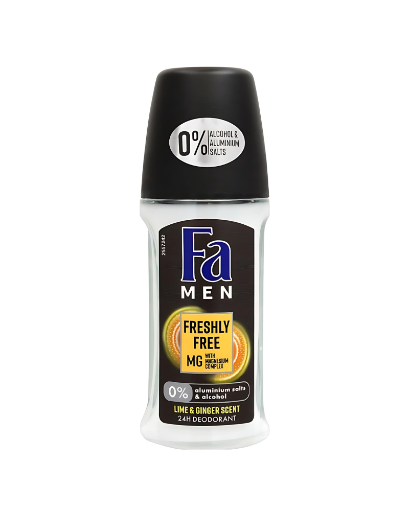 Fa Men Freshly Free Lime & Ginger Fruit Scent Roll-On Deodorant, 50 ml