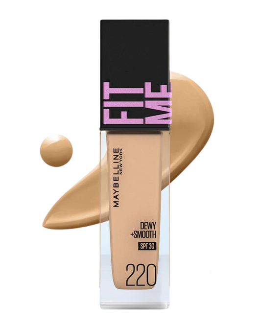 Maybelline Fit Me Dewy + Smooth Liquid Foundation SPF 30 - 220 Natural Beige