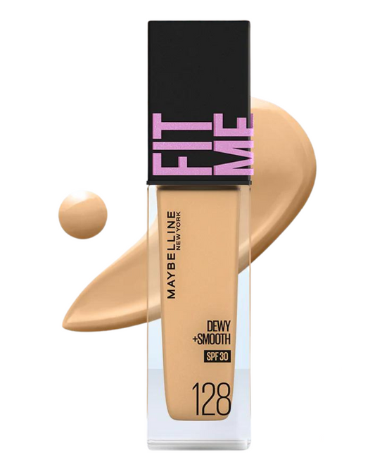 Maybelline Fit Me Dewy + Smooth Liquid Foundation SPF 30 - 128 Warm Nude