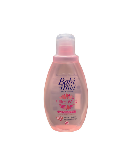 Babi Mild Ultra Mild White Sakura Head & Body Baby Bath, 180 ml