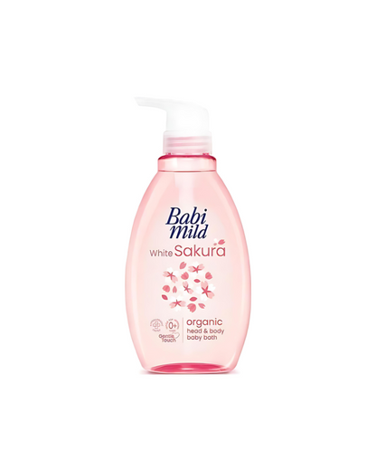 Babi Mild White Sakura Organic Baby Bath, 400 ml