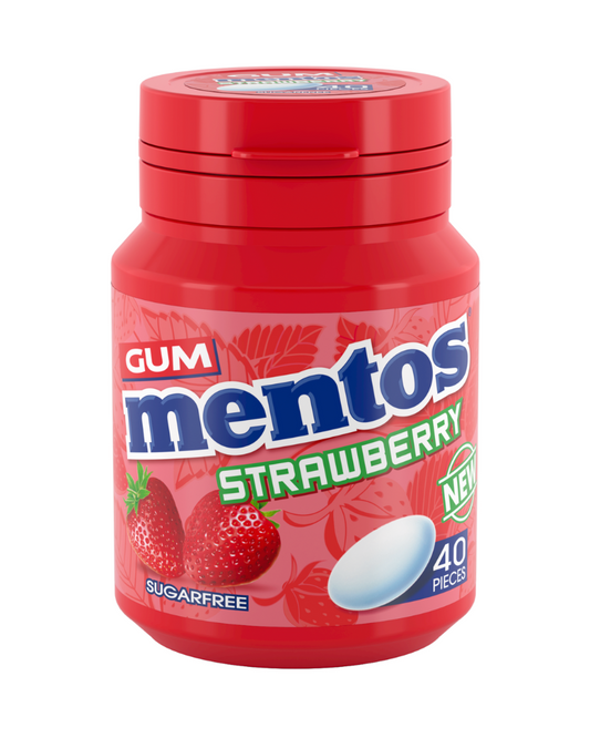 Mentos Sugarfree Strawberry Gum, 56g