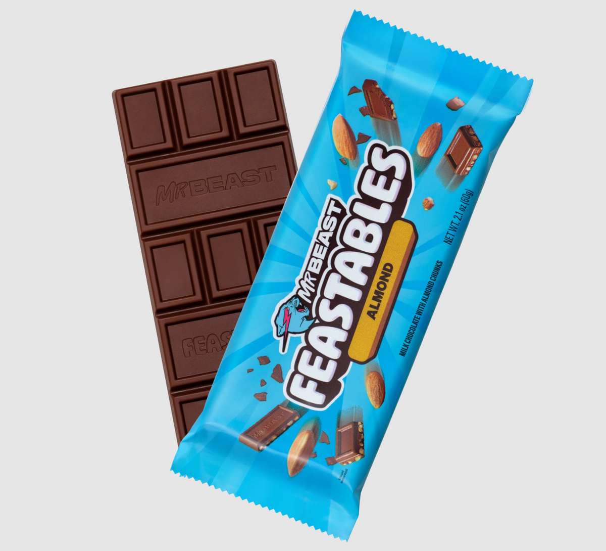Feastables MrBeast Almond Chocolate Bar, 60g