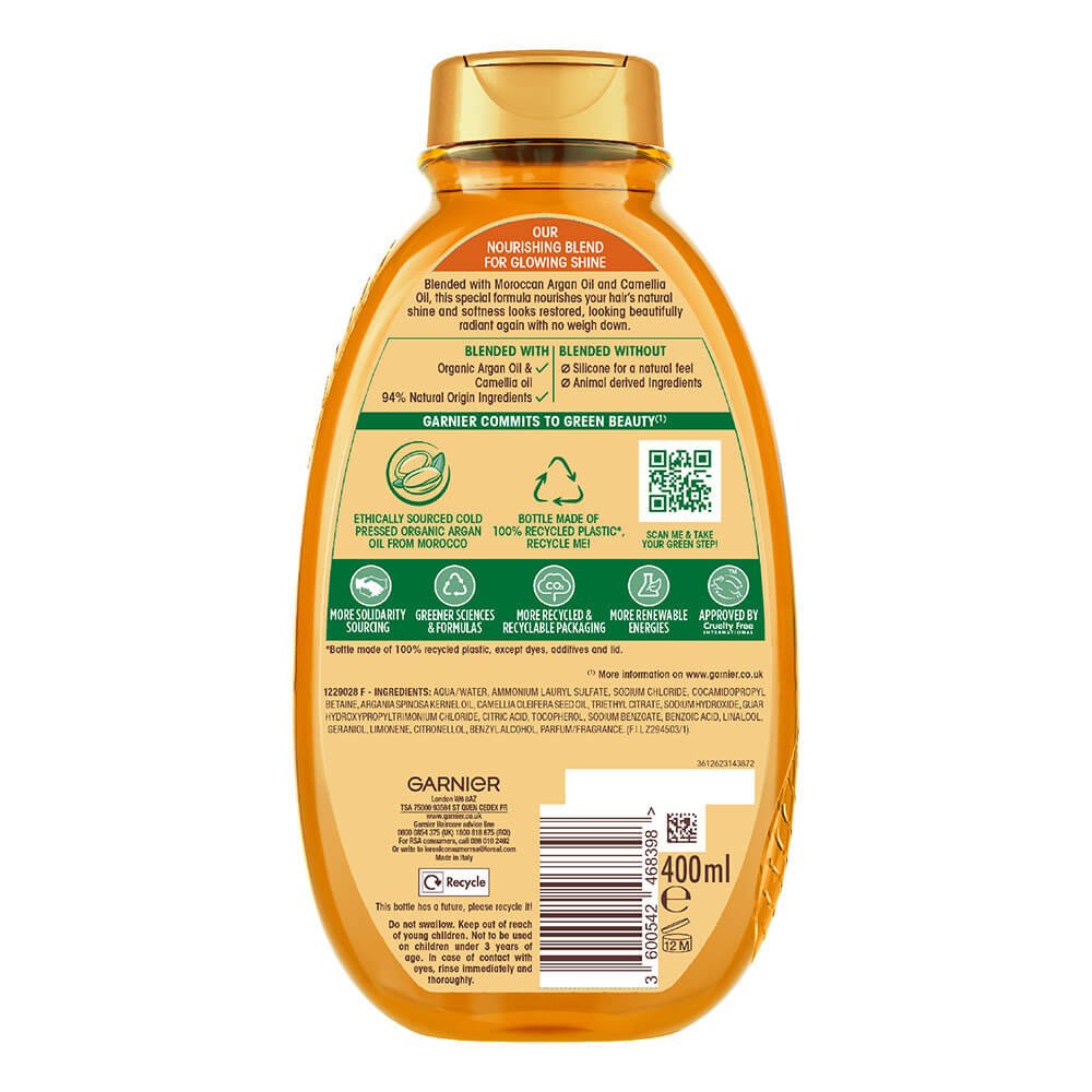 Garnier Argan & Camellia Oil Shampoo, 400 ml