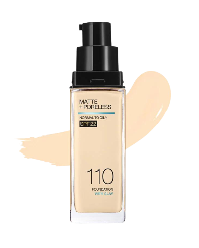 Maybelline Fit Me Matte + Poreless Liquid Foundation SPF 22 – 110 Porcelain (30ml)