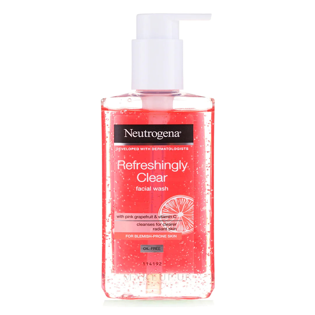 Neutrogena Refreshingly Clear Facial Wash 200ml in Pakistan – Brightening Cleanser with Pink Grapefruit & Vitamin C