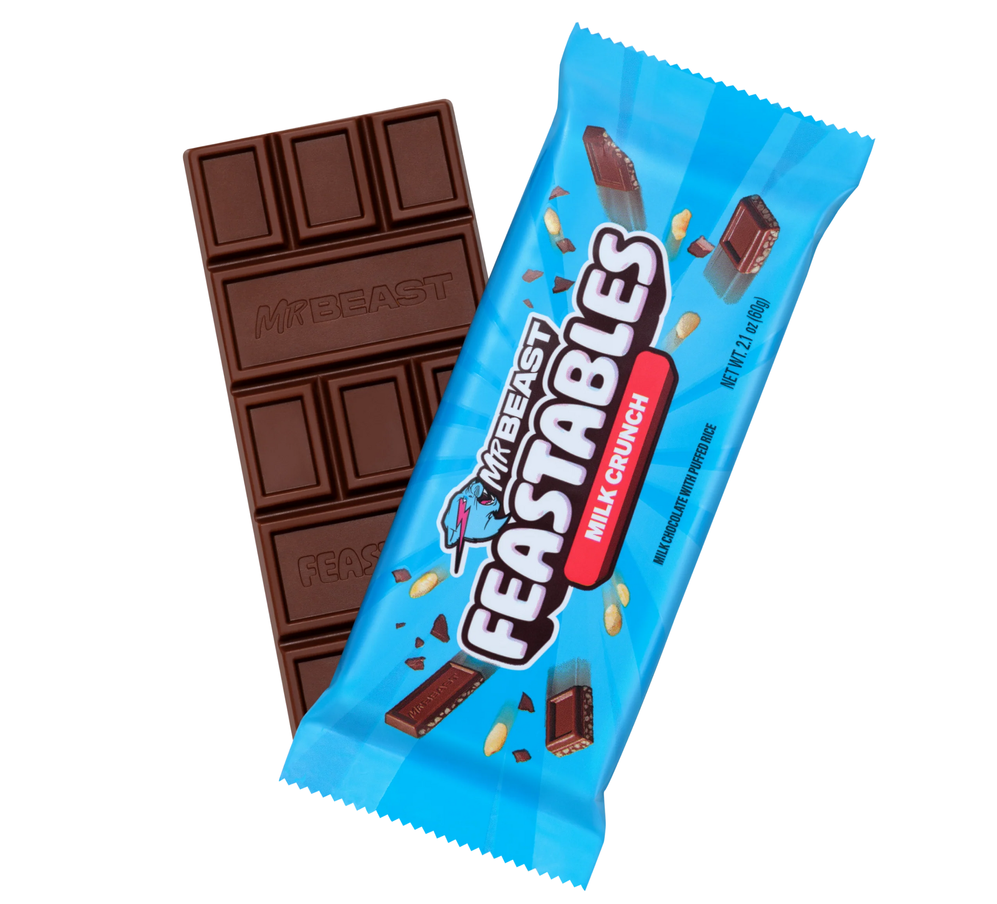 Feastables MrBeast Milk Crunch Chocolate Bar, 60g