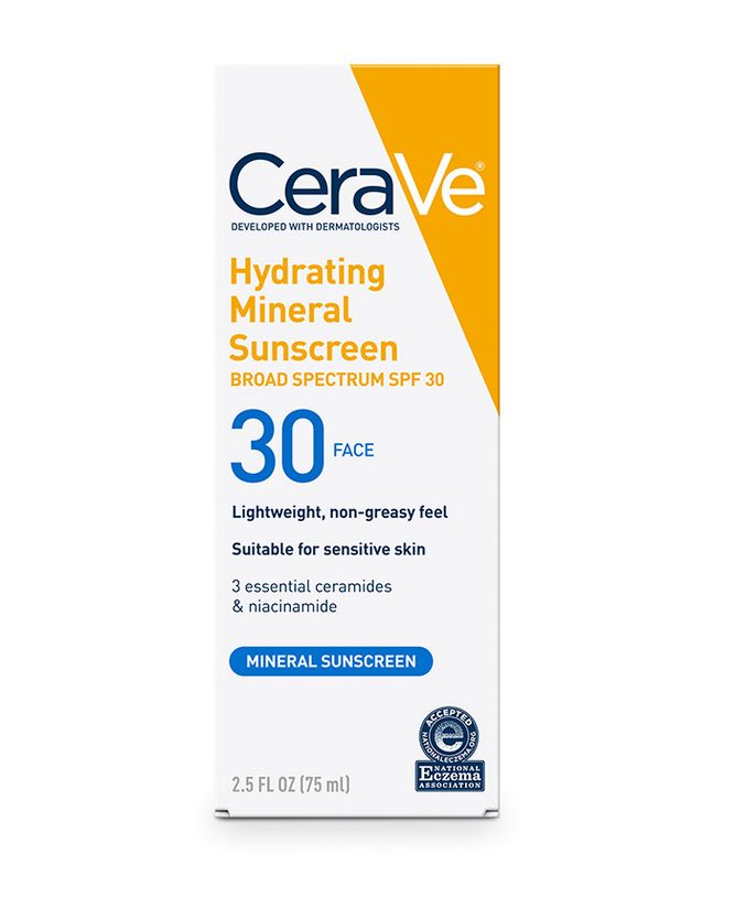CeraVe Hydrating Mineral Sunscreen SPF 30 Face Lotion, 75 ml
