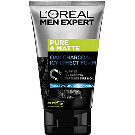 L'Oreal Men Expert Pure & Matte Oak Charcoal Icy Effect Foam, 100 ml