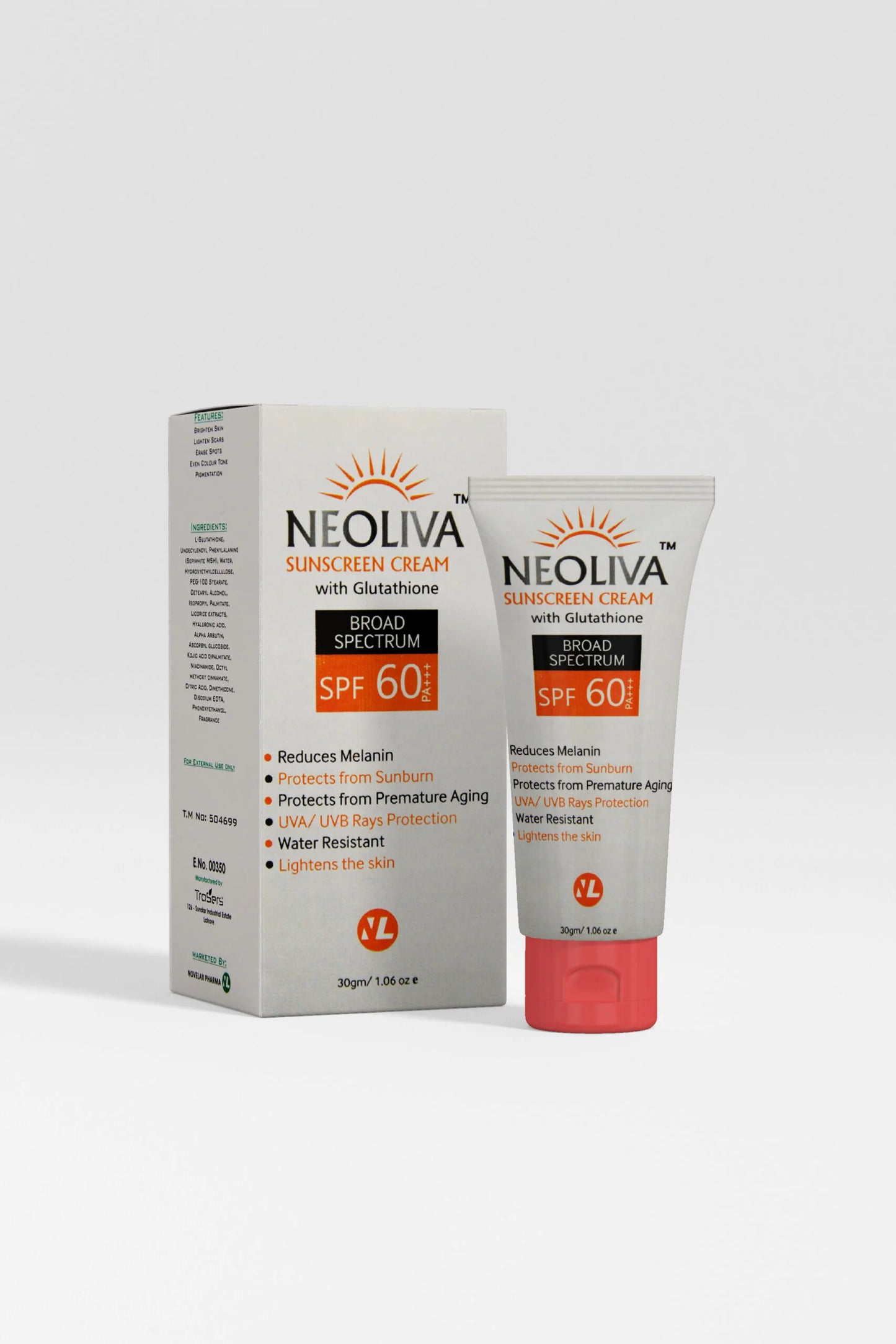 Neoliva Sunscreen Cream SPF 60, 30 ml